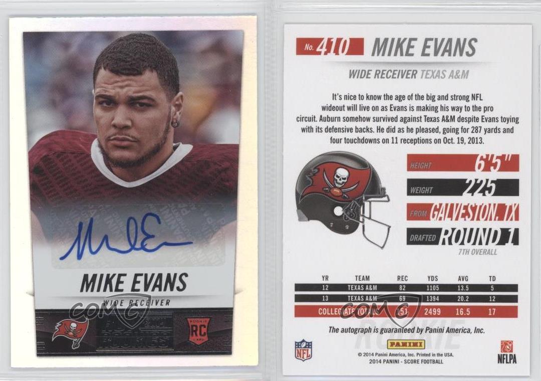 2014 Panini Hot Rookies Rookie Signatures Autographed 410 Mike Evans