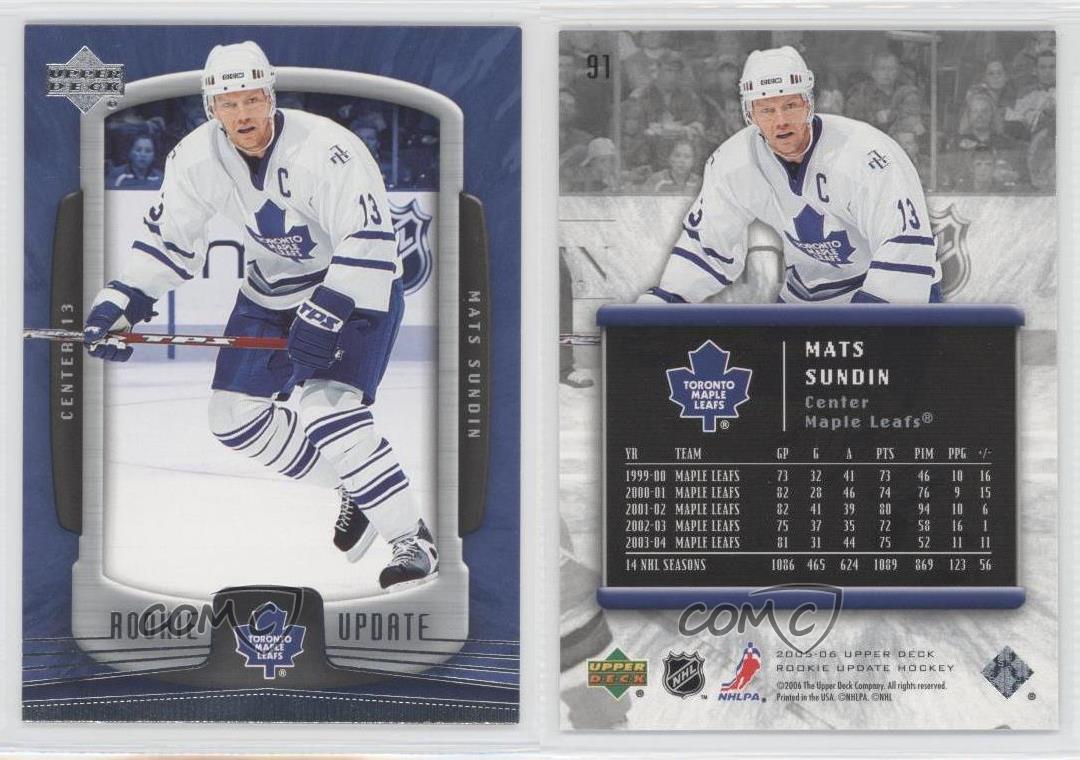 2005 06 Upper Deck Rookie Update Mats Sundin 91 Hof Ebay