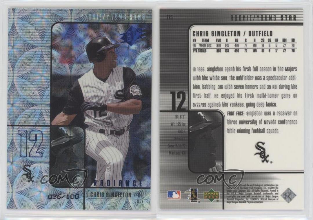 2000 SPx Rookie/Young Star Radiance /100 Chris Singleton #115 - Picture 3 of 3