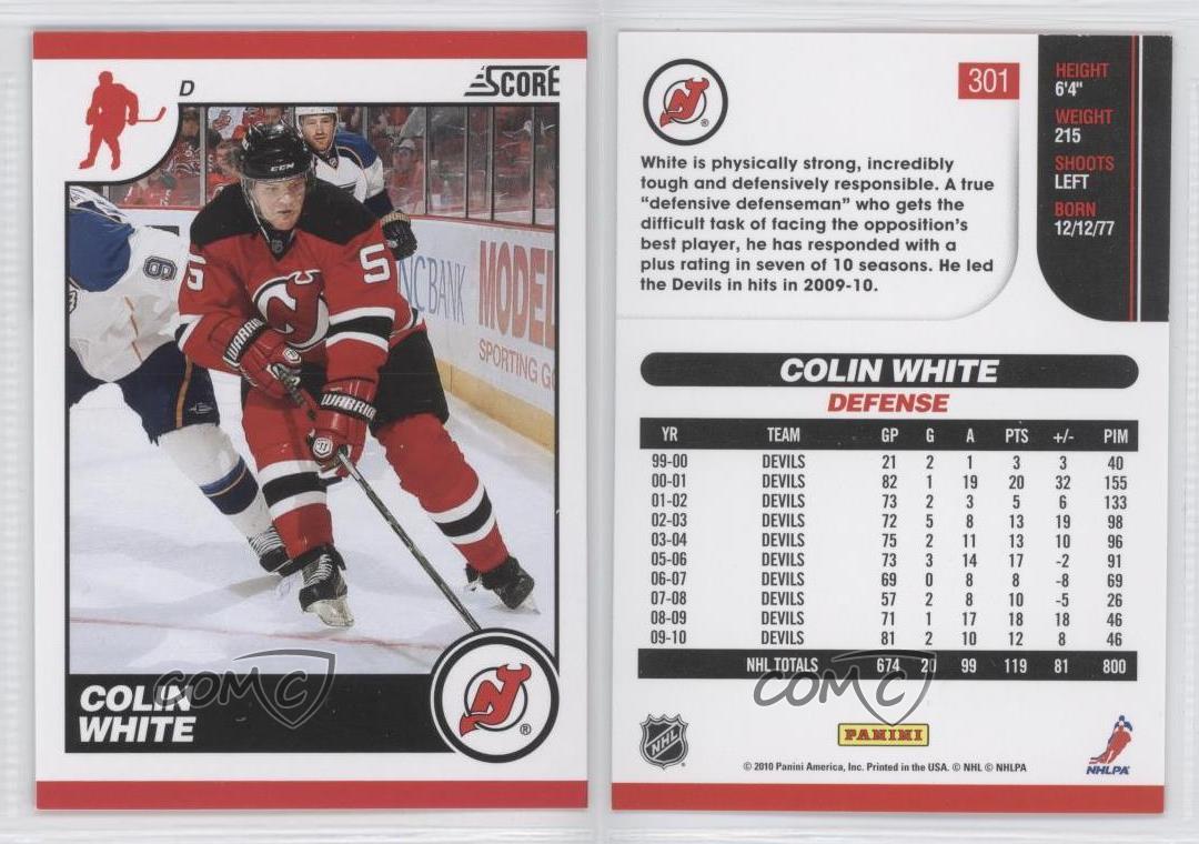 2010-11 Score Colin White New Jersey Devils #301