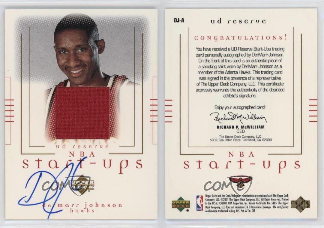 2000-01 Upper Deck Reserve NBA Start-Ups DerMarr Johnson #DJ-A Rookie Auto RC - Picture 3 of 4