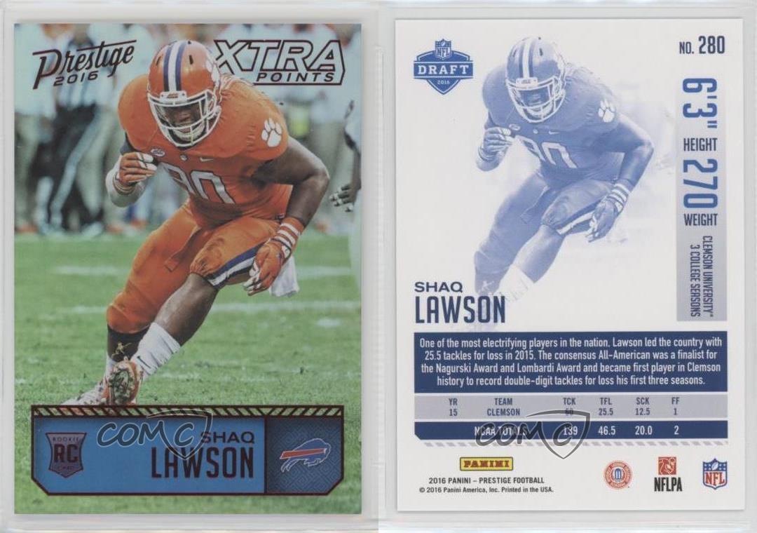 2016 Panini Prestige Shaq Lawson, # 280 fútbol card!!! rookie