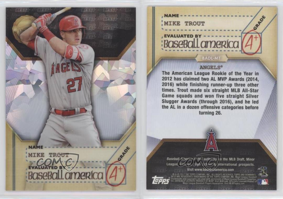 2017 Bowman’s Best Mike Trout Baseball America Refractor GMA 10