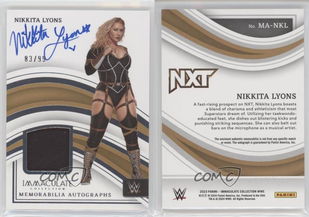 2023 Panini Immaculate WWE Memorabilia Auto /99 Nikkita Lyons #MA-NKL Auto