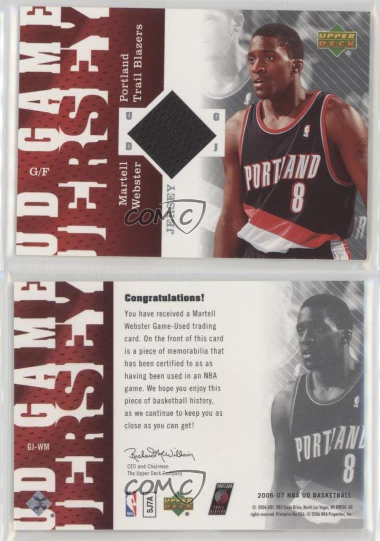 Maillot Upper Deck économies UD Game 2006-07 Martell Webster #GJ-WM