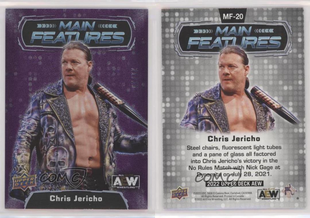 2022 Upper Deck AEW All Elite Wrestling Main Features Purple /25 Chris Jericho