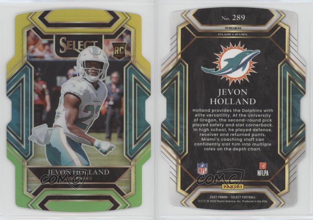 2021 Panini Select Club Level Jevon Holland C Rookie Miami Dolphins #289