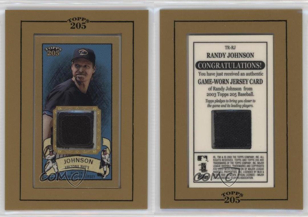 2003 Topps 205 reliquie incorniciate Randy Johnson #TR-RJ HOF - Foto 3 di 4