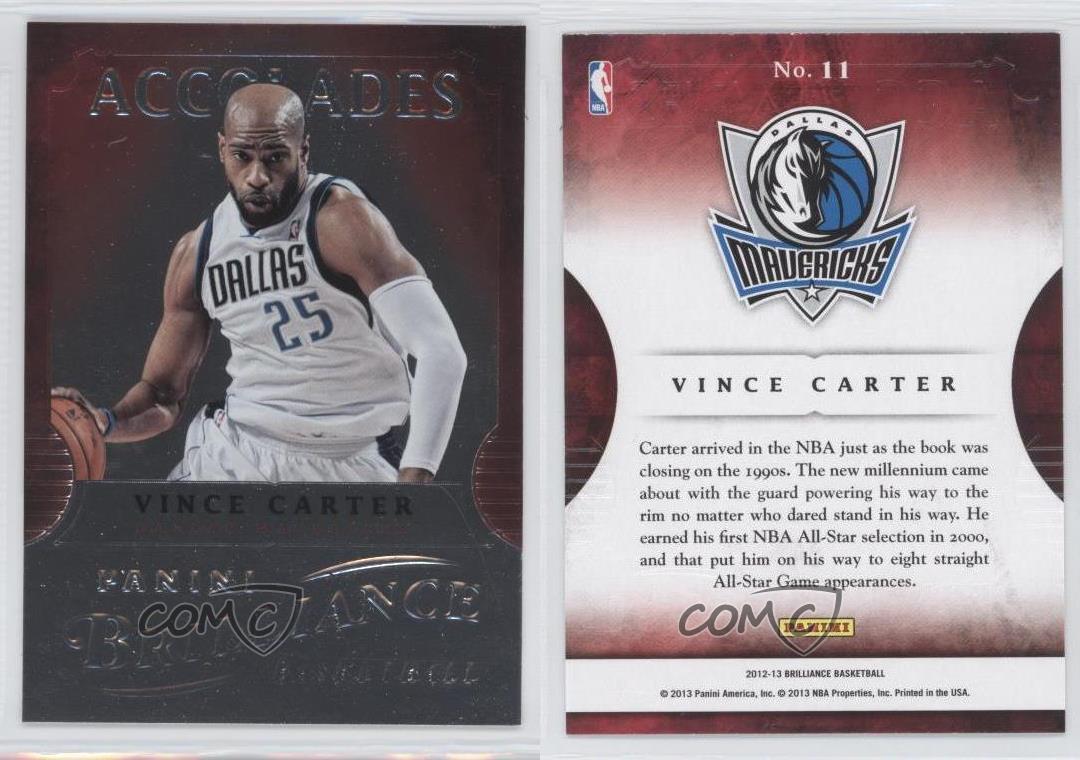 Vince Carter 2012-13 NBA Panini Brilliance Accolades Dallas Mavericks  Insert Card #11