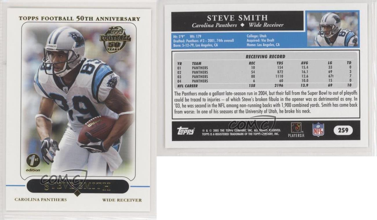 Steve Smith 2005 Topps #259 - Carolina Panthers at 's Sports  Collectibles Store