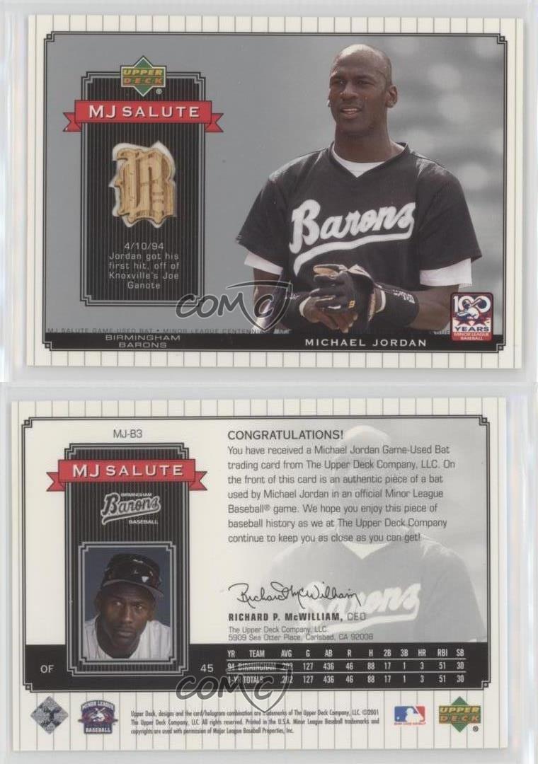 2001 Upper Deck Minor League Baseball Centennial MJB3 Michael Jordan