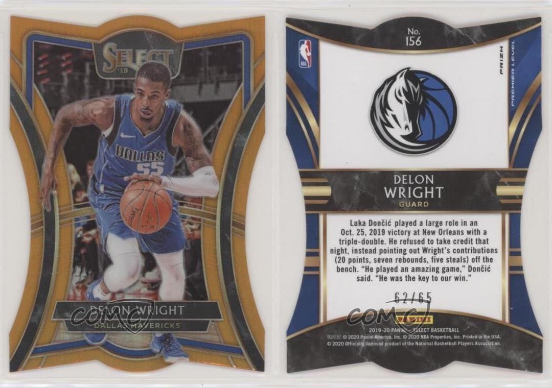 Panini Select Premier Level Orange Prizm 2019-20 vente /65 Delon Wright #156