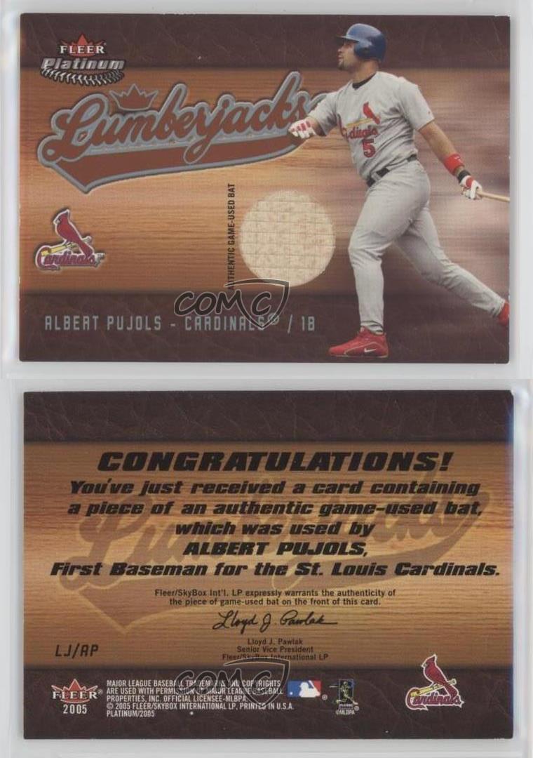 2005 Fleer Platinum Lumberjacks Silver Bats Albert Pujols #LJ/AP