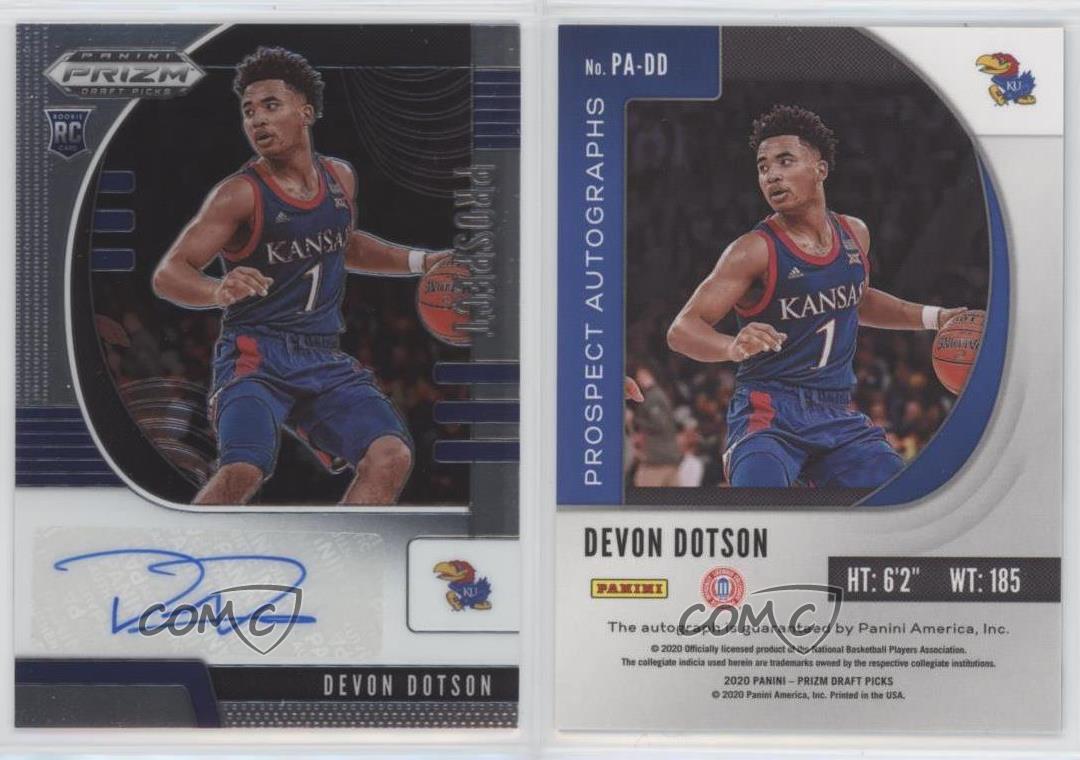 2020-21 Panini Prizm Draft Picks Prospect Devon Dotson #PA-DD Rookie Auto RC - Bild 3 von 4