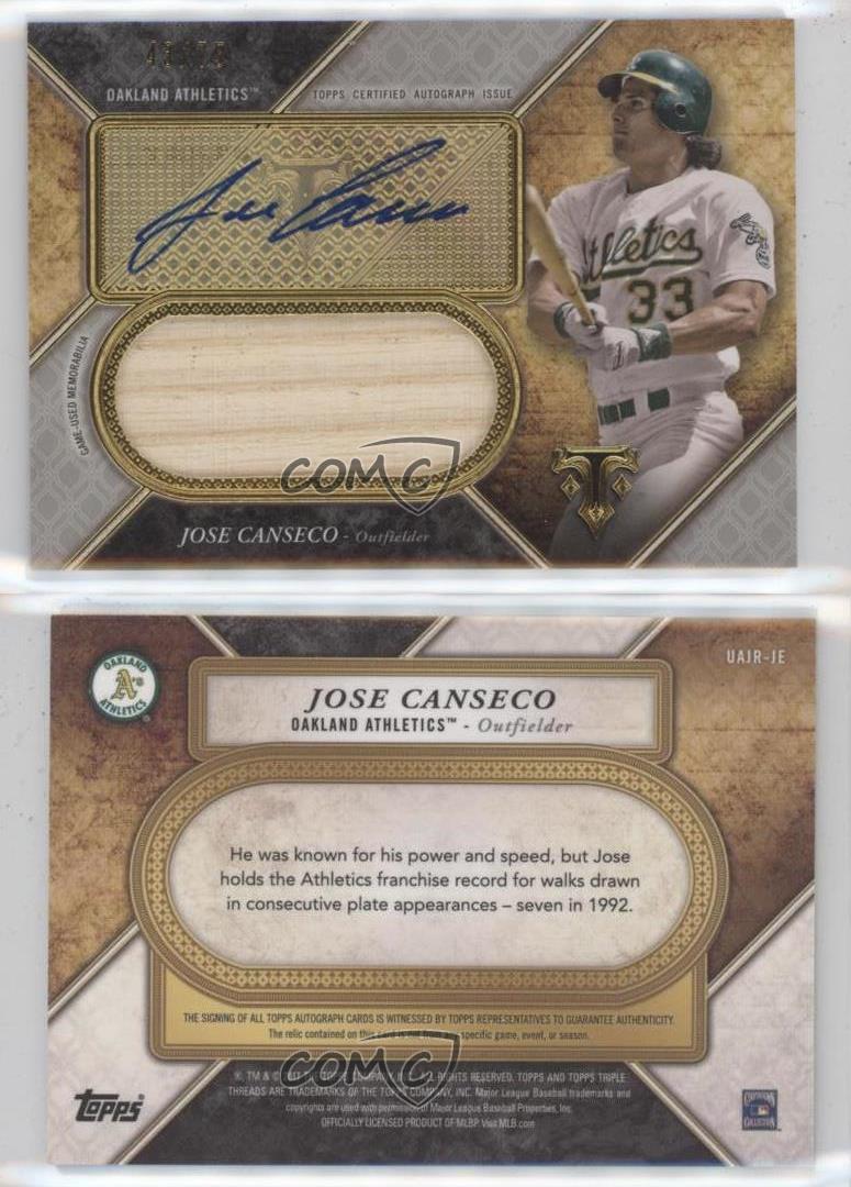 2017 Topps Triple Threads Unity Jumbo Relics Silver /75 Jose Canseco Auto