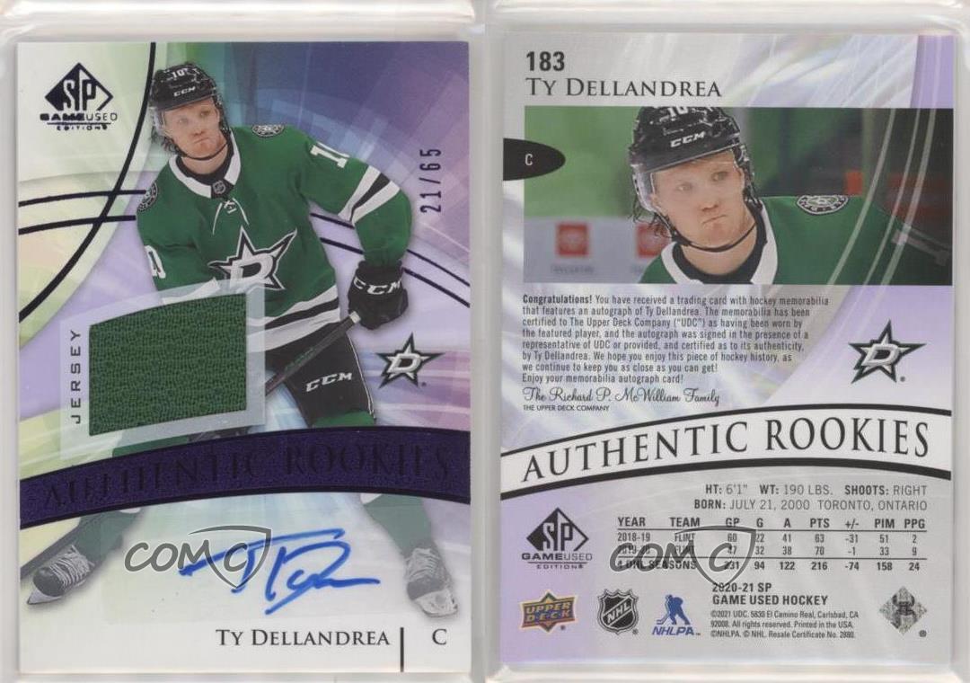 No60 Ty Dellandrea Purple Fights Cancer 2020 Stanley Cup Final Jersey