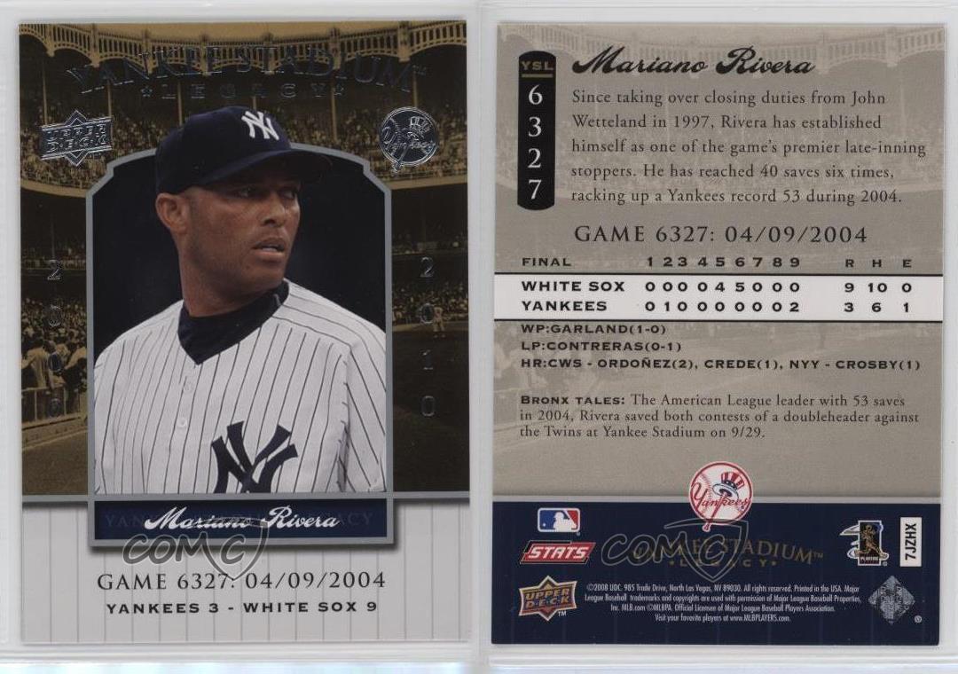 2008 Upper Deck meilleur Yankee Stadium Legacy Mariano Rivera #YSL6327 HOF