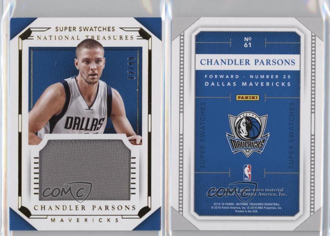 2015-16 Panini National Treasures Super Swatches /99 Chandler Parsons #61 - Picture 4 of 4
