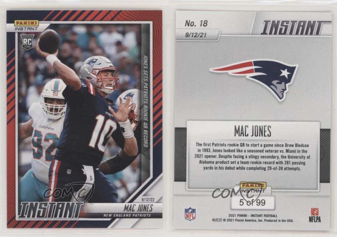 Mac Jones 2021 Panini Instant Fanatics Exclusive Red /99 #160 1/2