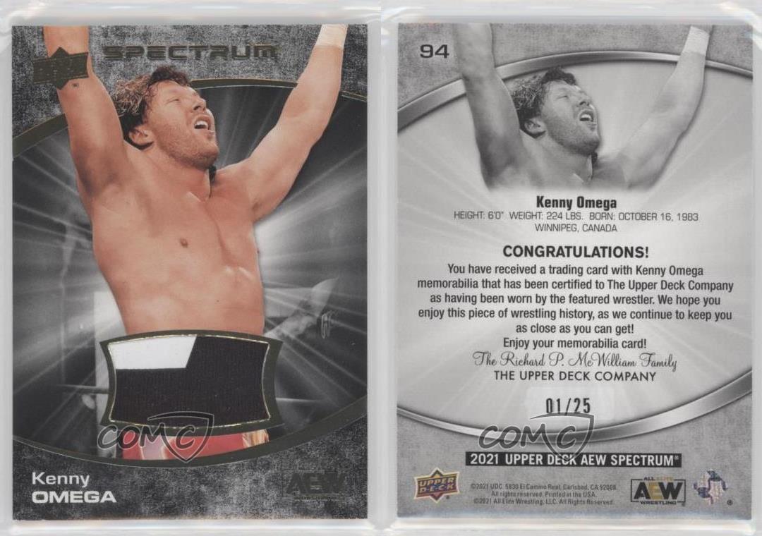 2021 Upper Deck AEW Spectrum Achievements Dark Memorabilia /25 Kenny Omega #94