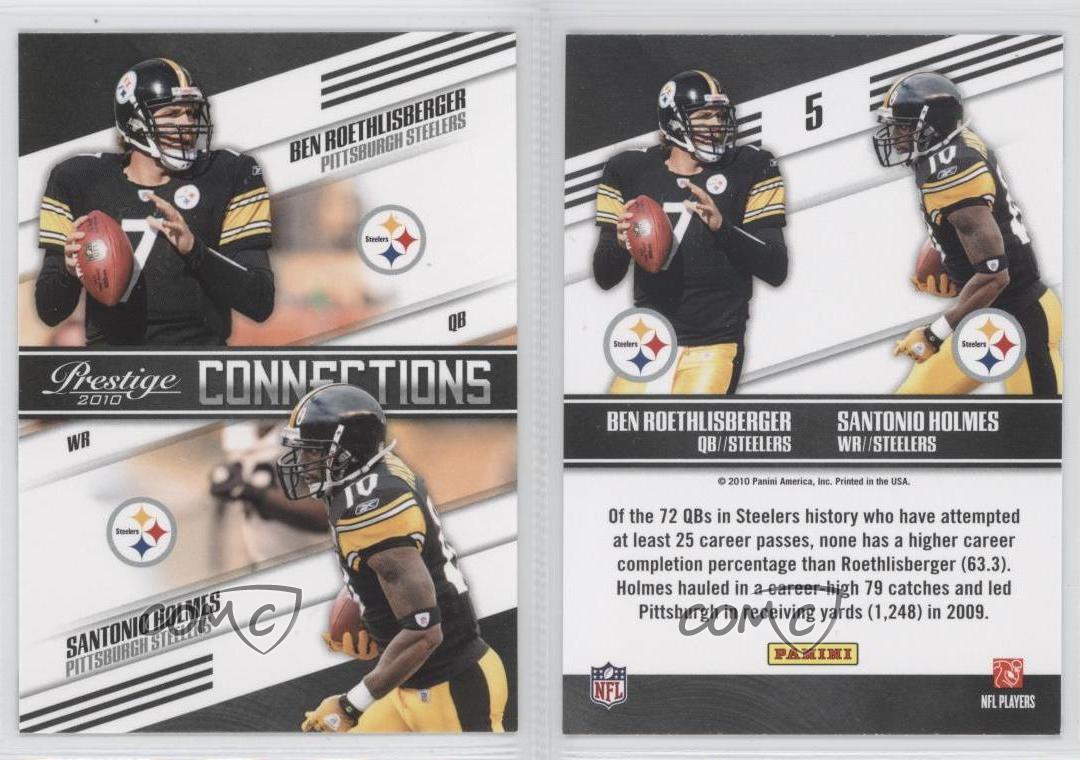 Playoff Prestige Connections 2010 Ben Roethlisberger Santonio Holmes #5 - Imagen 3 de 3
