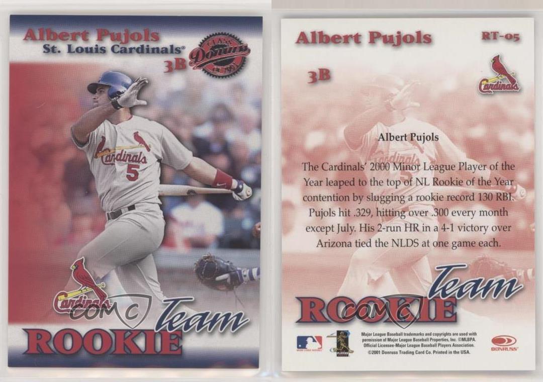 Albert Pujols Rookie Card 2001 Donruss Class of 2001 Rookie Team #RT-05 BGS  9.5