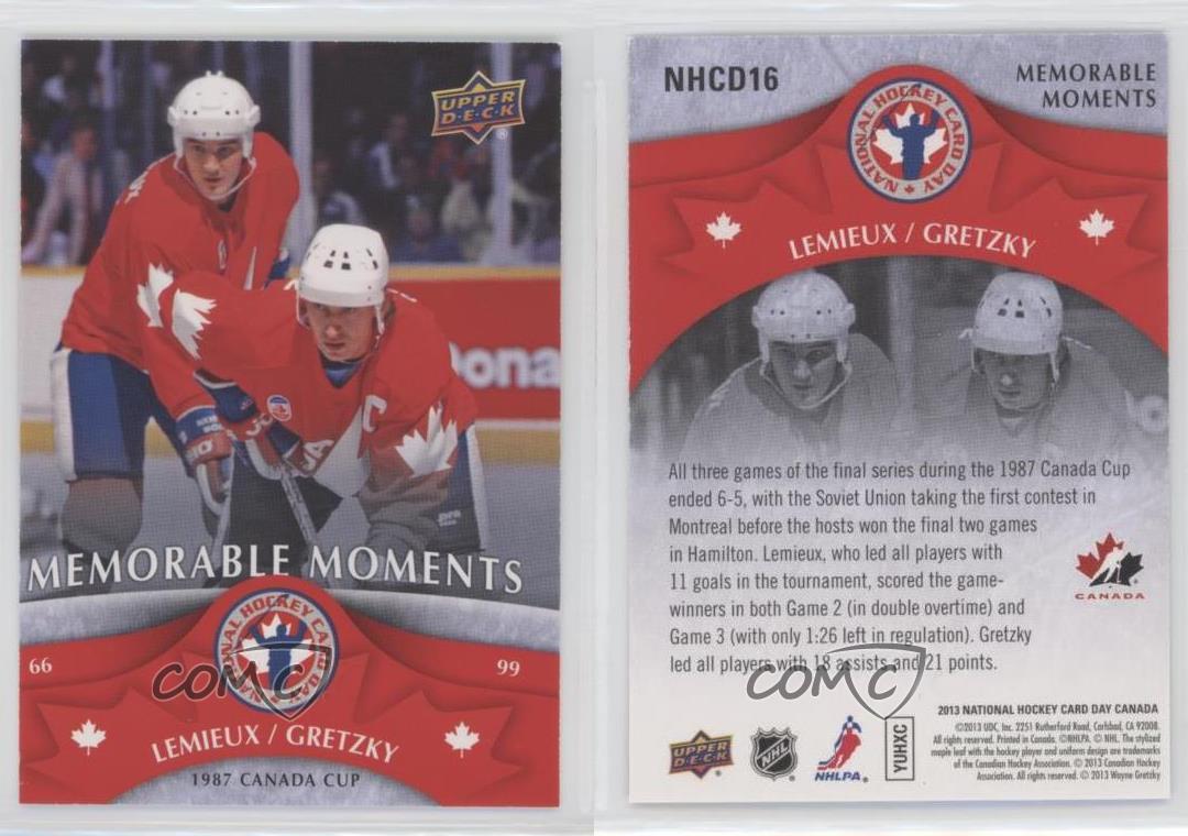 Poco común 2013 tarjeta nacional de hockey Mario Lemieux día Wayne Gretzky/SP Inv # A2513
