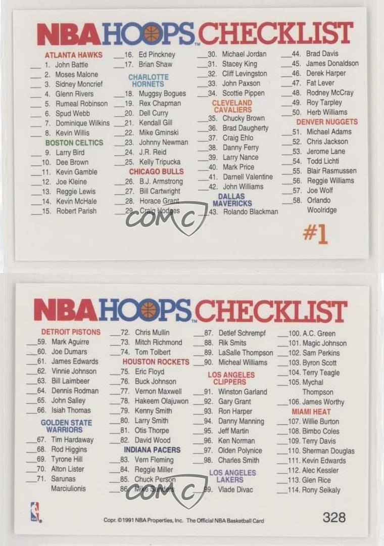 199192 NBA Hoops Checklist 1114 328 eBay