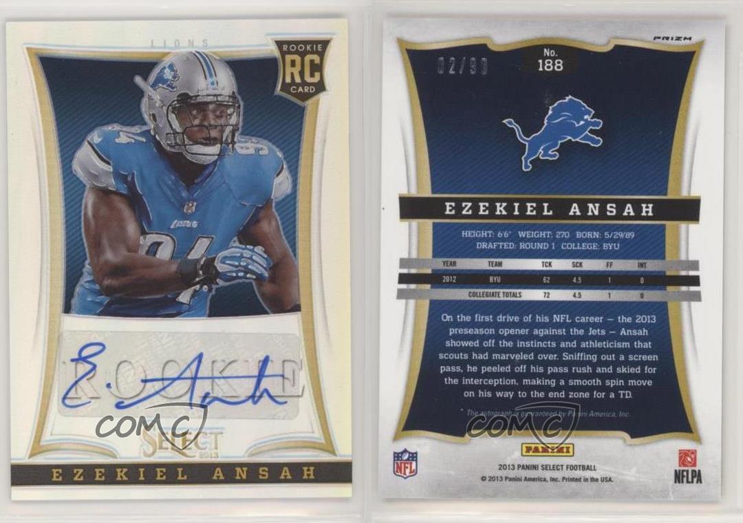 2013 Panini Select Silver Prizm Rookie Auto /99 Ezekiel Ansah #188 Auto RC