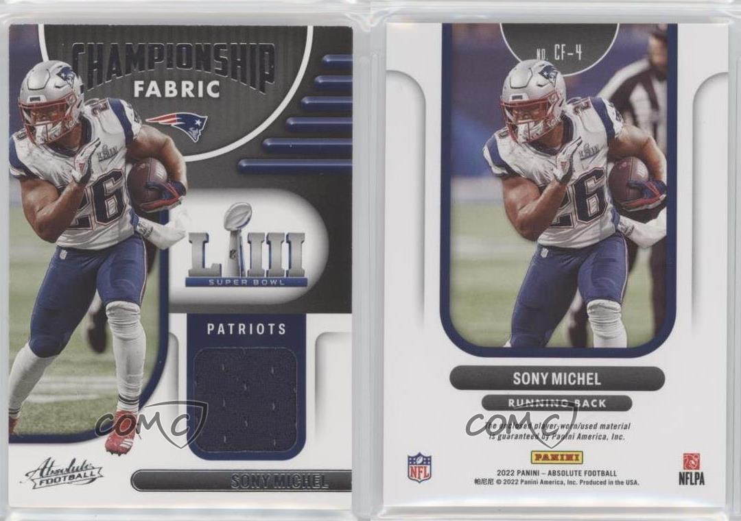2022 Panini Absolute Championship Fabric Sony Michel #CF-4 - Picture 3 of 4