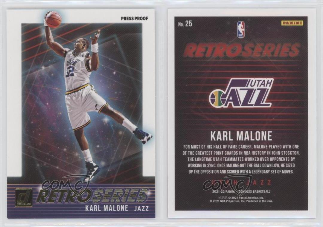2021-22 Donruss Retro Series NBA Karl Malone #25 Utah Jazz MVP HOF  Basketball