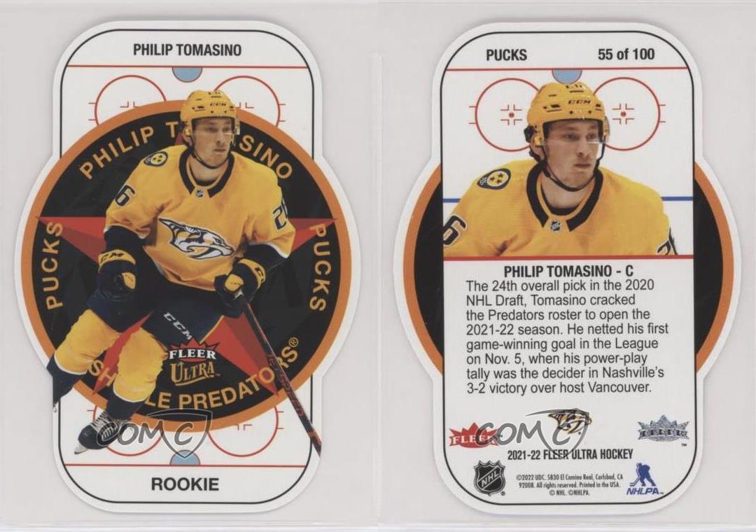 2021-22 Upper Deck Fleer Ultra Pucks Philip Tomasino #55OF100 Rookie RC