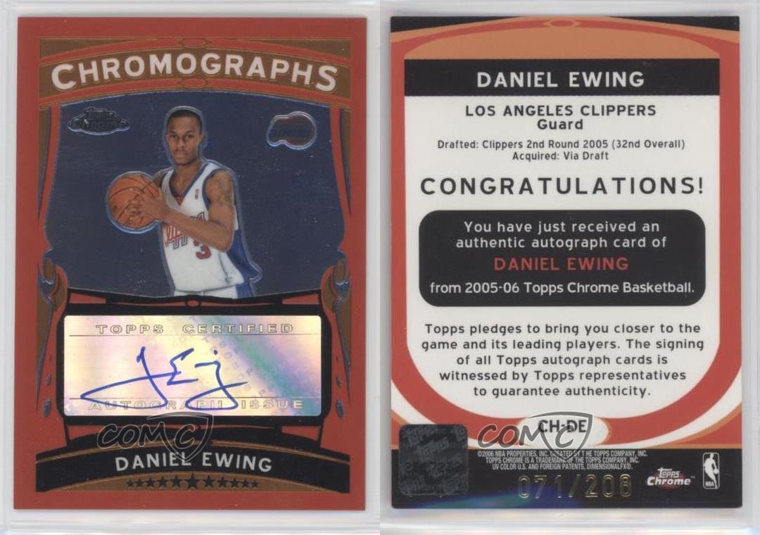 2005-06 Topps Chrome Chromographs /208 Daniel Ewing #CH-DE Rookie Auto RC - Picture 4 of 4