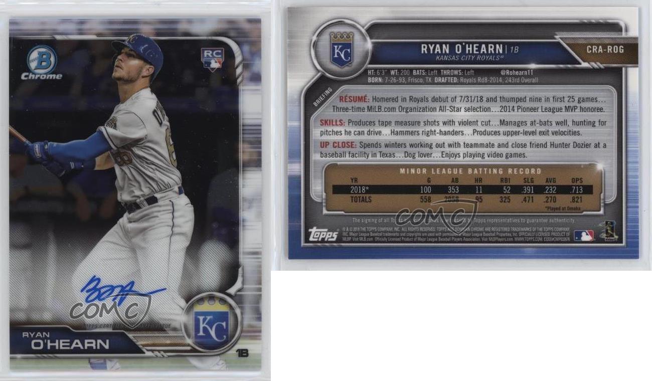 2019 Bowman - Chrome Rookie Autographs #CRA-ROG Ryan O'Hearn (AU, RC)