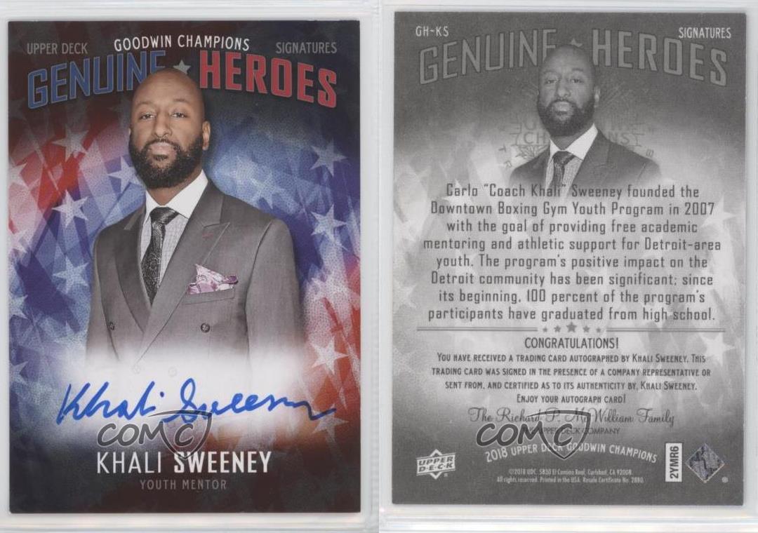 2018 Upper Deck Goodwin Champions Genuine Heroes Signatures Khali Sweeney Auto