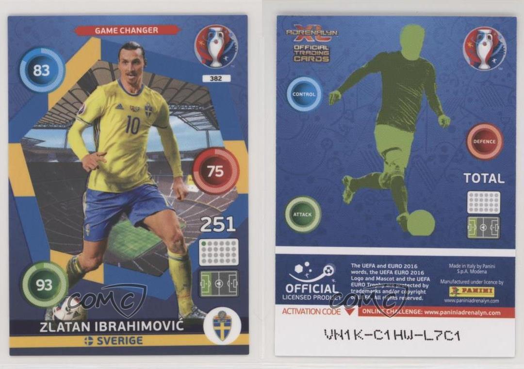 2016 Panini Adrenalyn XL UEFA Euro 2016 Game Changer Zlatan Ibrahimovic  #382 | eBay