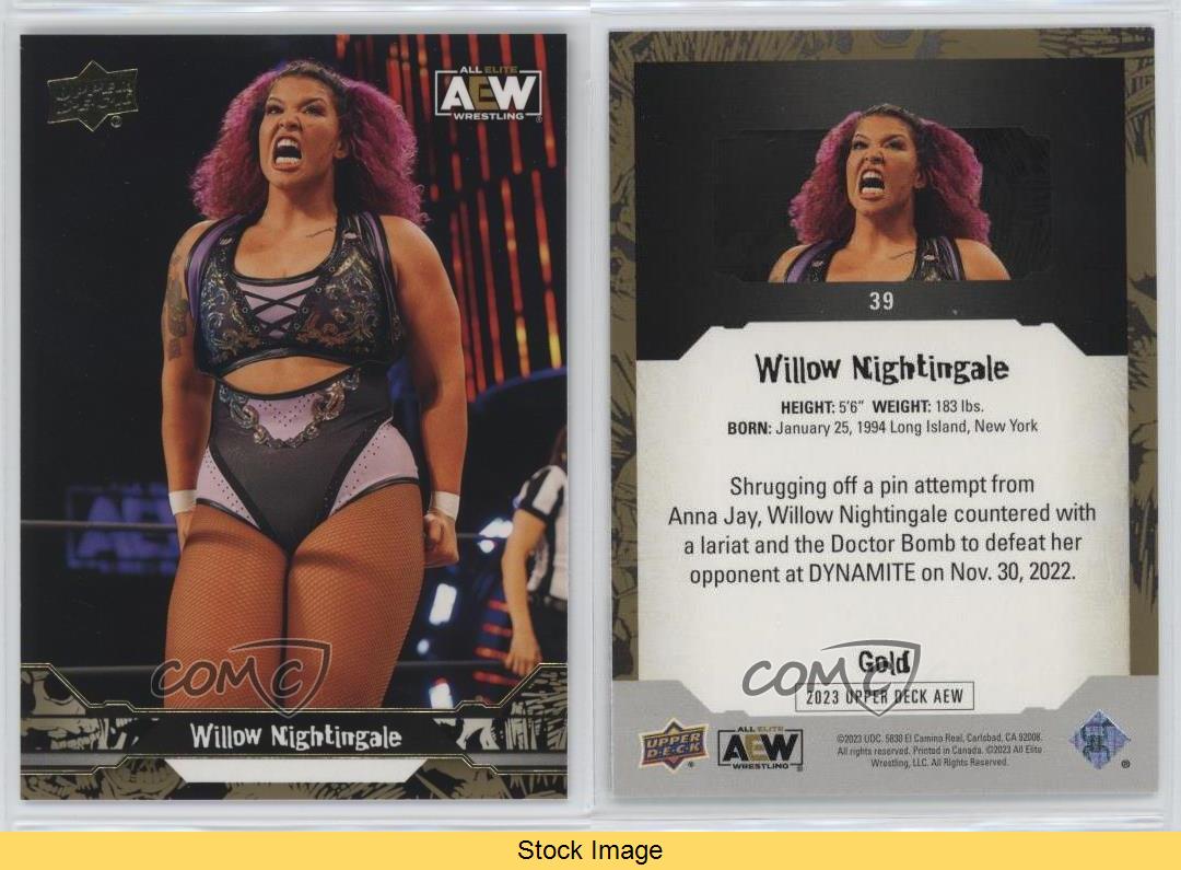 2023 Upper Deck AEW All Elite Wrestling 2024 Gold Willow Nightingale #39 Rookie RC