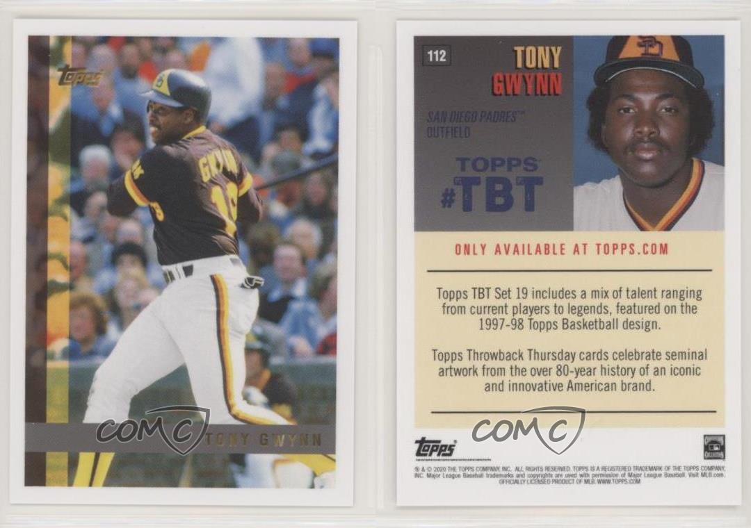  2020 Topps Throwback Thursday Baseball #112 Tony Gwynn San  Diego Padres 1997-98 Topps Basketball Design Print Run 1155 : Collectibles  & Fine Art