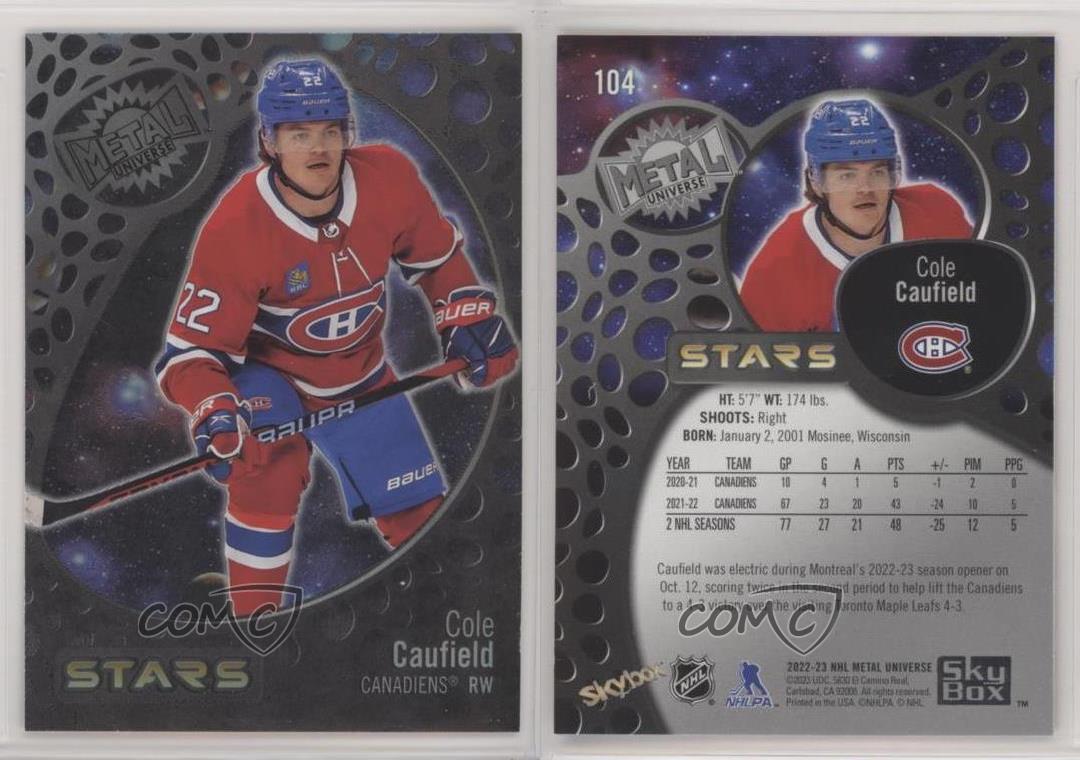 2022-23 Skybox Metal Universe Stars Spectrum FX Cole Caufield #104