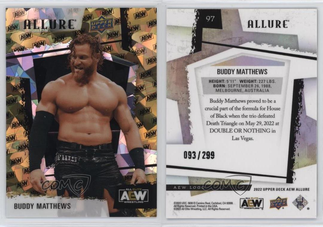 2022 Upper Deck Allure AEW AEW Logo /299 Buddy Matthews #97 Rookie RC