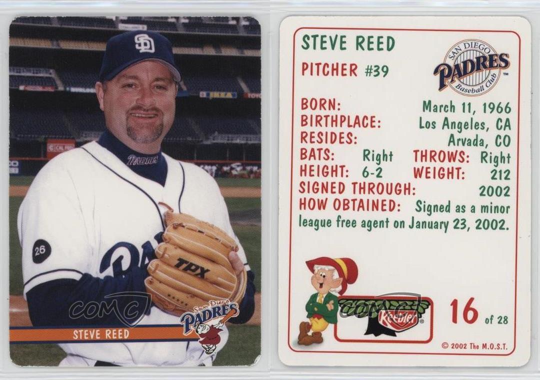 2002 Keebler San Diego Padres Steve Reed #16