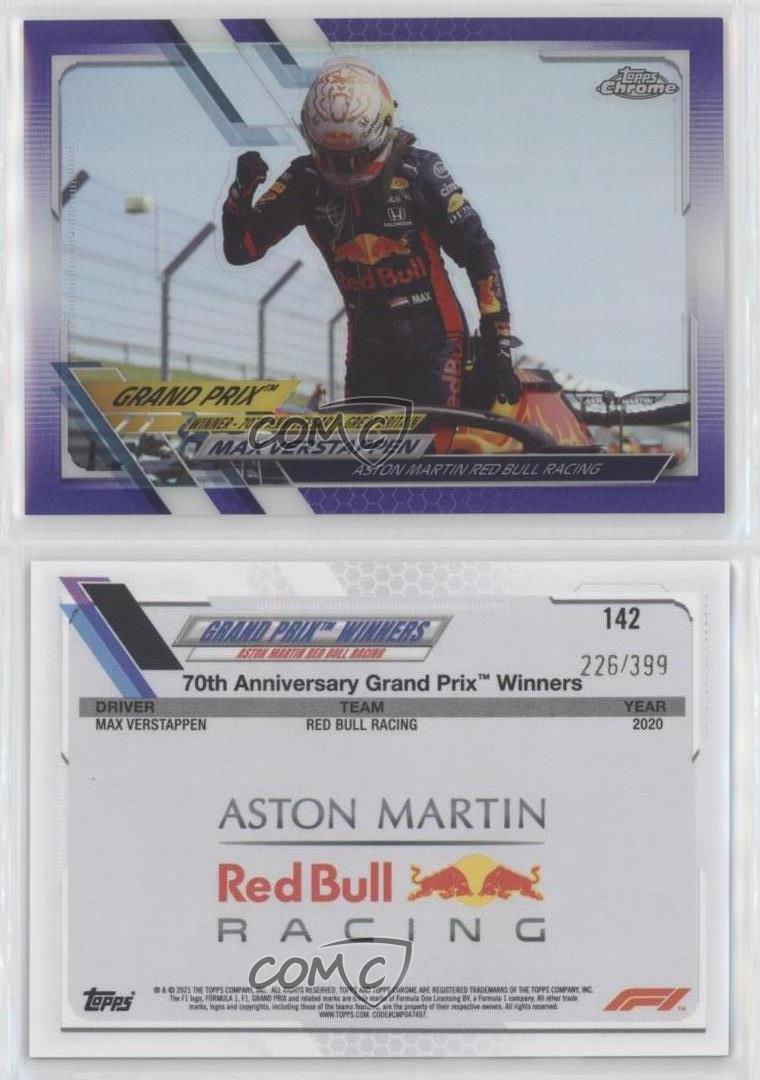 2021 Chrome Formula 1 Grand Prix Winners Purple Refractor /399 Max Verstappen