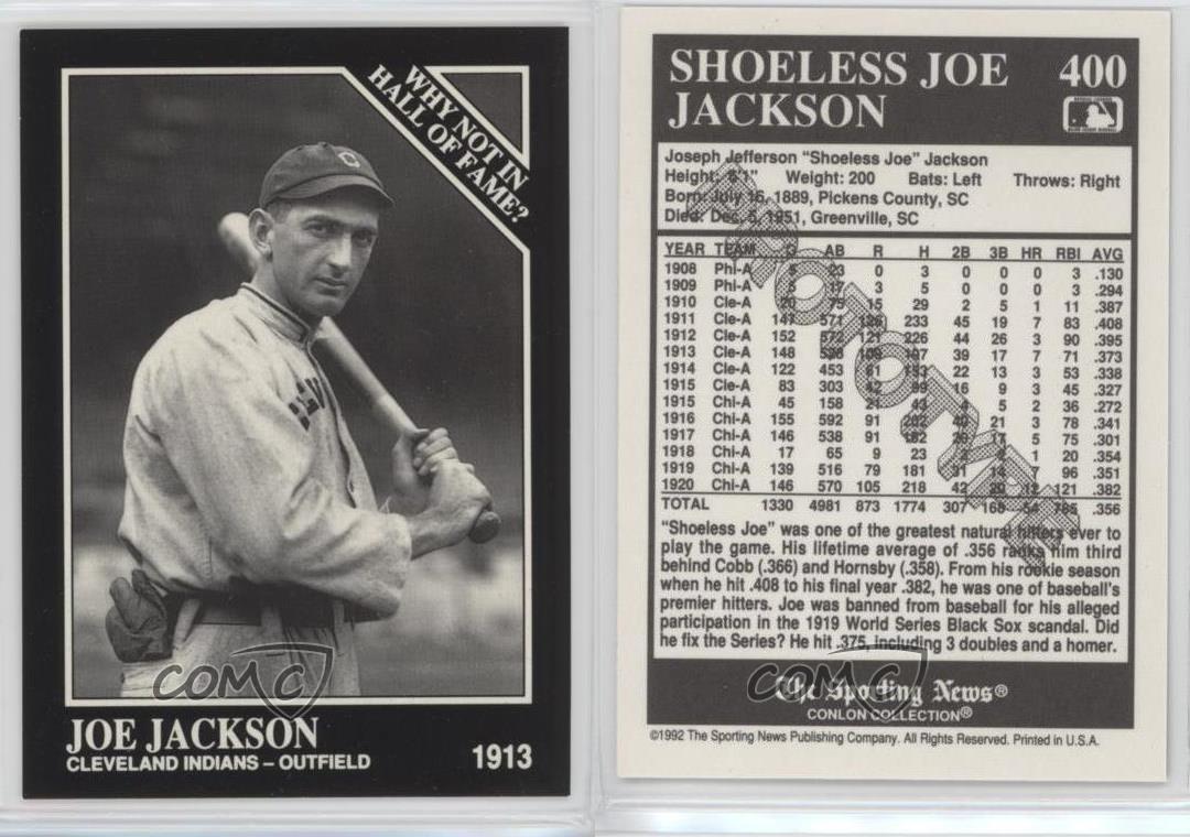 1992 The Sporting News Conlon Collection Prototype 400 Joe Jackson