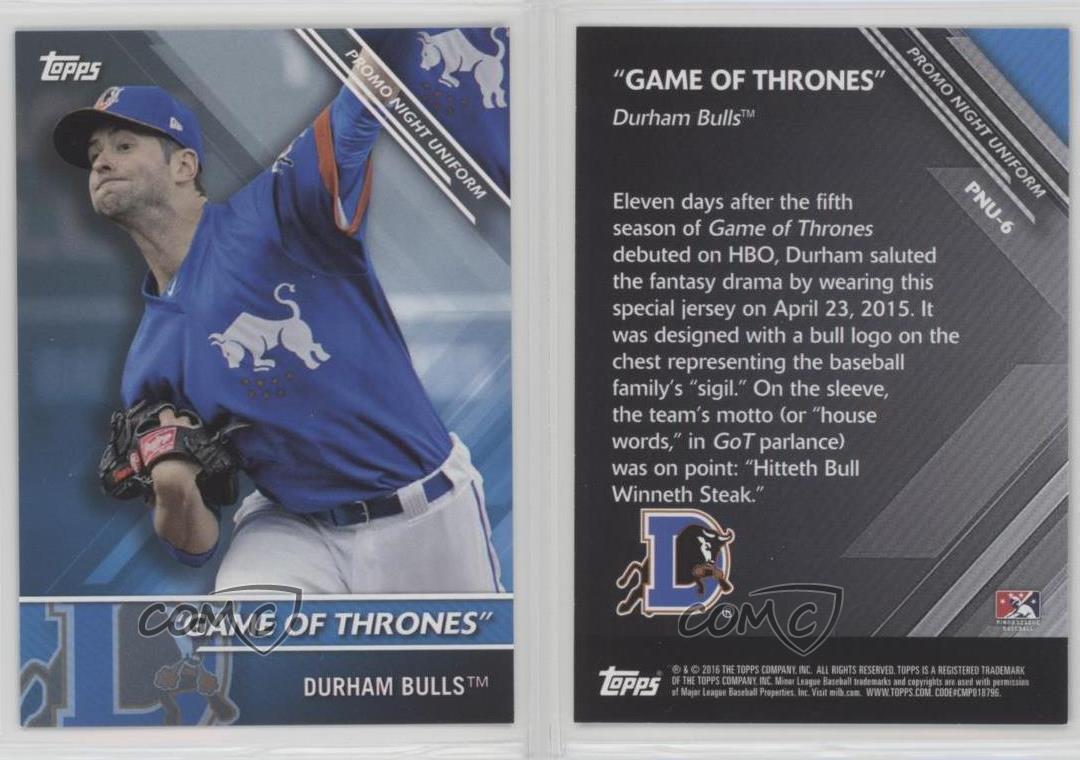 Game of Thrones: Durham Bulls will wear GoT baseball jerseys