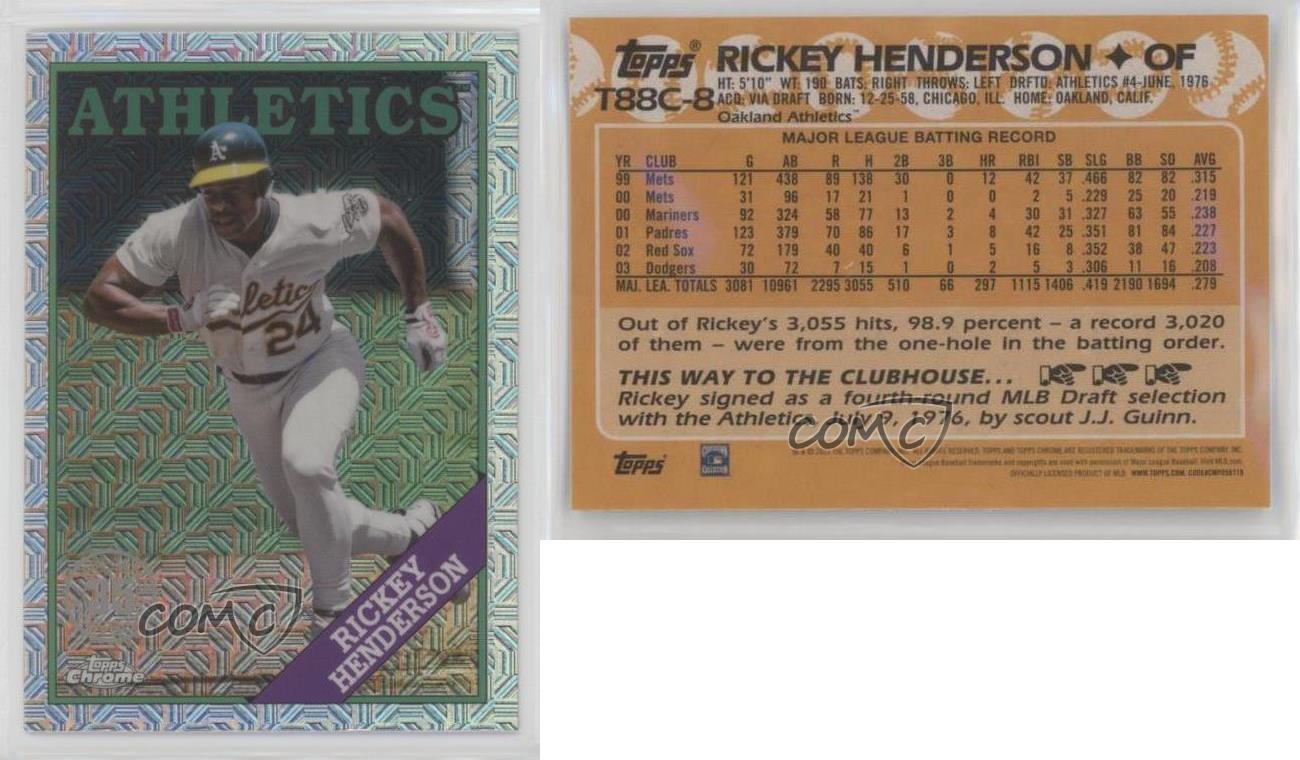 2023 Topps Series 1 Baseball Chrome - Rickey Henderson - T88C-8