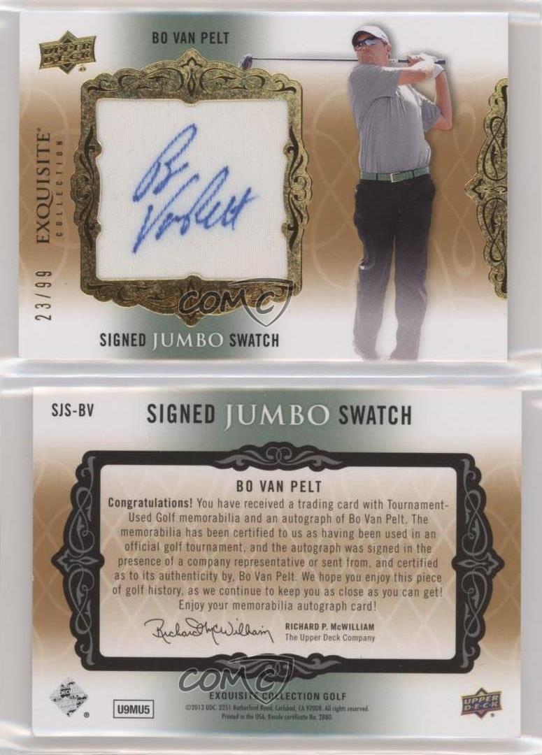 2014 Upper Deck Exquisite Collection Signed Jumbo Swatch /99 Bo Van Pelt Auto - Picture 3 of 4