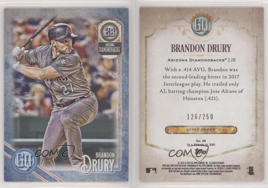 2018 vendre Topps Gypsy Queen Indigo /250 Brandon Drury #85