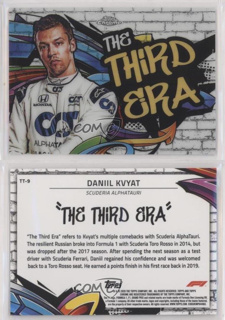 2020 Topps Chrome Formula 1 Track Tag Daniil Kvyat #TT-9 Rookie Patch Tag RC