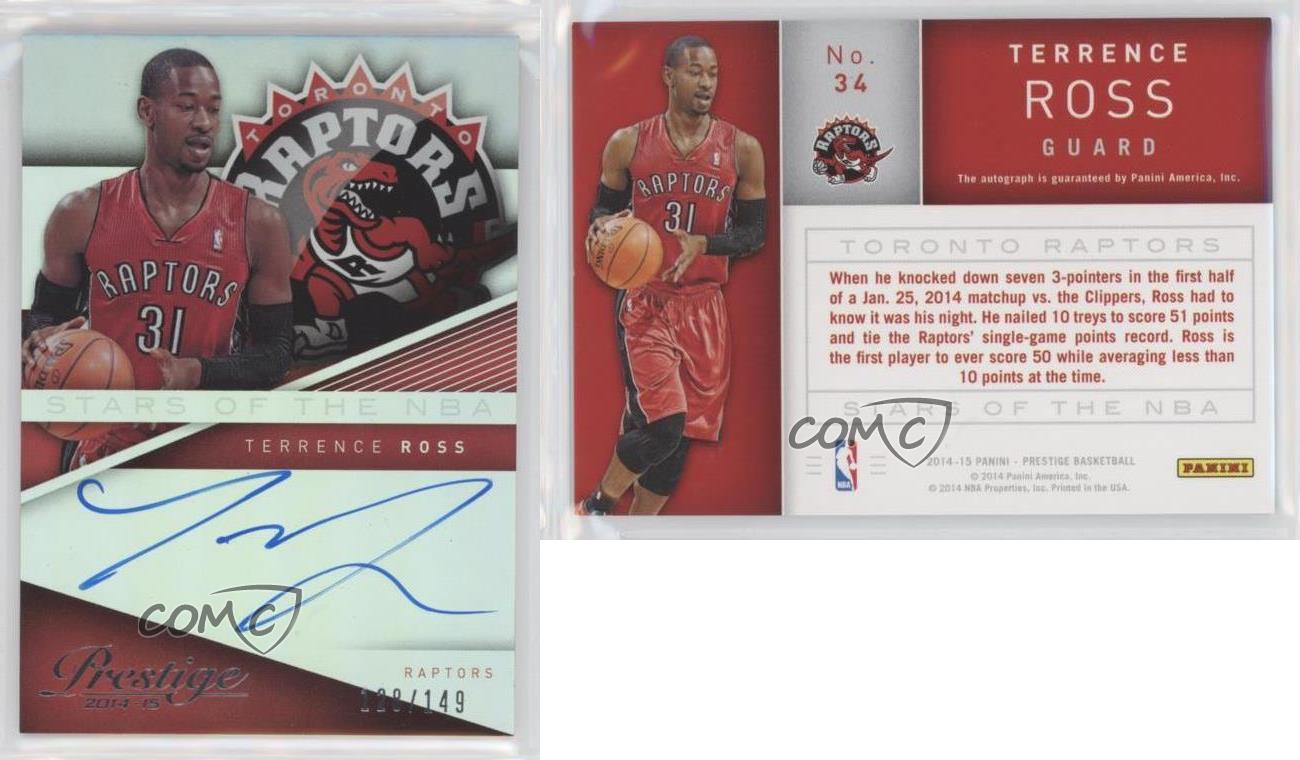 Panini Prestige Stars of the NBA Signatures Premium 2014/149 Terrence Ross automático - Imagen 3 de 3