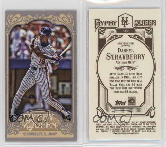 Mini Darryl Strawberry #342 Topps Gypsy Queen 2012 - Imagen 3 de 3